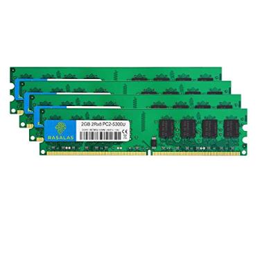 Imagem de Rasalas PC2-5300 Kit 8GB (4x2GB) DDR2 667MHz DIMM DDR2-667 Udimm DDR2 2GB PC-5300U 1.8V CL5 240-Pin Desktop Computer RAM Módulos