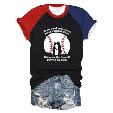 Imagem de PKDong Baseball Coach's Wife Baseball Shirts for Women Letters Impresso Casual Manga Curta Camisetas de Beisebol para Mulheres, Branco, 3G