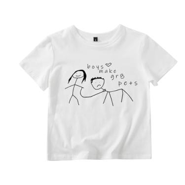Imagem de Tuislay Camiseta feminina Y2k Baby Kawaii, estampada, divertida, roupas fofas, justas, casual, verão, para meninas adolescentes, Branco, P