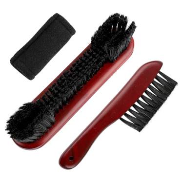 Imagem de Framendino, Pacote com 3 ferramentas de limpeza de escova de bilhar para mesa de sinuca conjunto de piscina com pano de limpeza vinho tinto