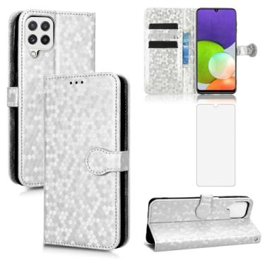 Imagem de Asuwish Capa de celular para Samsung Galaxy A22 4G 6,4 polegadas carteira celular com protetor de tela de vidro temperado cordão flip suporte para cartão de crédito slot suporte M32 M22 F22 A 22 22A