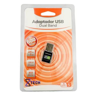 Imagem de Receptor Wirelless adaptador Wifi Dual Band 2.4Ghz e 5.8Ghz 600mbps com Anatel 8XTECH
