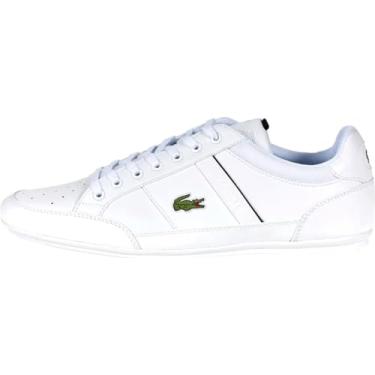 Imagem de Lacoste Masculino Couro E Sintético Tênis Chaymon, 10 Branco Preto