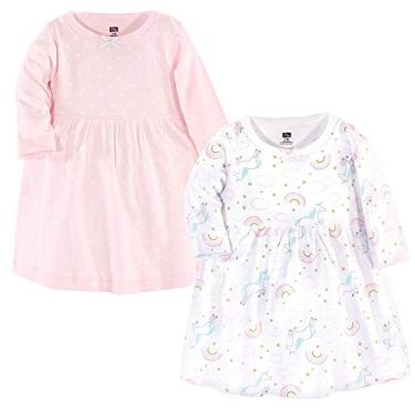 Imagem de Hudson Baby Vestidos de algodão para bebês meninas, Unicórnio brilhante, 0-3 Meses