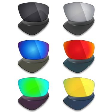 Imagem de Mryok 6 pares de lentes polarizadas de substituição para óculos de sol Wiley X Kobe - preto furtivo/vermelho fogo/azul gelo/titânio prateado/verde esmeralda/ouro 24K
