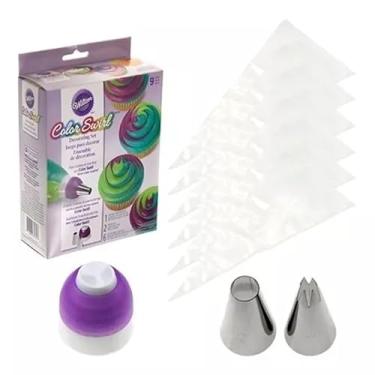 Imagem de Kit 9 Peças para Confeitar Tri Color Wilton Adaptador + Bico 1M + 1A