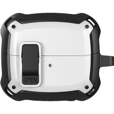 Imagem de Pacote com 2 capas de segurança para Samsung Galaxy Buds 3 Pro Buds3 capa à prova de choque Funda com gancho, branca