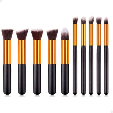 Imagem de Kit Completo 10 Pincéis Kabuki Profissionais para Maquiagem Lorben com Estojo