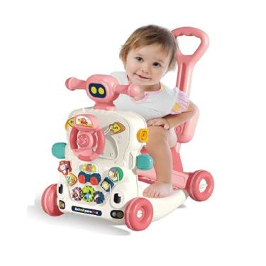 Imagem de Andador Didático Musical com Brinquedos Interativos 6 em 1 Multmaxx (Rosa)