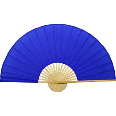 Imagem de Oriental-Decor Grande Ventilador de Parede Dobrável de 152 cm - Azul Sólido Sem Pintura - Ventilador Original