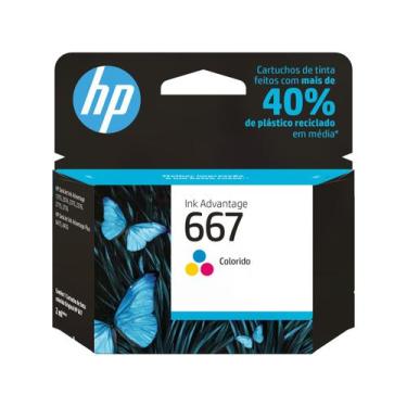 Imagem de Cartucho de Tinta HP 667 Colorido Original, Colorido