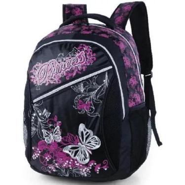 Imagem de Mochila Notebook Feminina Princess Luxcel Mj48118ps, Preto e Roxo