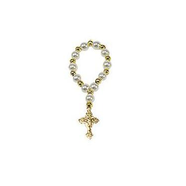 Imagem de 10 Mini Terços batismo crisma ,eucaristia ou casamento - 10 unidades -