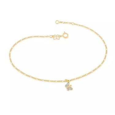 Imagem de Tornozeleira banhado ouro 3x 24k 18k e 22k feminina pulseira de pé ber
