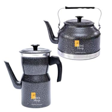 Imagem de Kit Bule Com Chaleira Grande Chá Café Leite Em Alumínio - DA ALUMINIO,