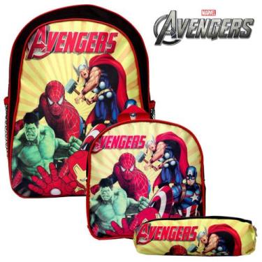 Imagem de Kit Mochila Infantil Grande Costas Menino Vingadores Toys 2U
