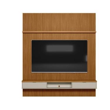 Imagem de Painel Modular Ripado 2,20m com Nicho e Prateleira Linea Brasil, Natur