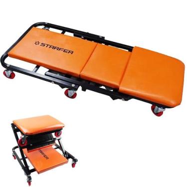 Imagem de Esteira Banco para Mecânicos 2 em 1 Dobrável Banqueta Vira Assento Até