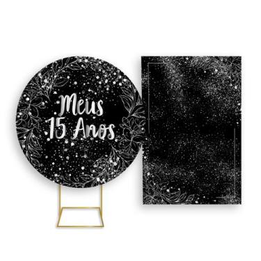 Imagem de Painel De Festa Redondo 1,50x1,50 + Painel Vertical 1,50x2,20 - Meus 1
