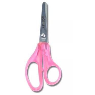 Imagem de Tesoura Escolar Acrilex Sem Ponta,  ROSA