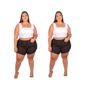 Imagem de Short de Banho Shortinho Plus Size Feminino Bermuda  Tactel C/Elastano