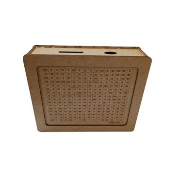 Imagem de Cofrinho Desafio De 10 MIL Em Mdf Crú - Paraiba Laser, Crú, 24