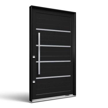 Imagem de Porta Pivotante de Aluminio com Friso Puxador de 1 metro 225x130 Lucas