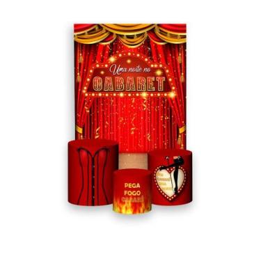 Imagem de Painel De Festa Vertical 1,50 x 2,20 + Trio De Capas Cilindro - Uma No