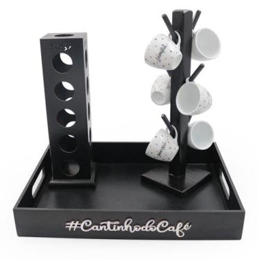 Imagem de Kit 6 Xicaras Coquinho Porta Capsulas Para 3 Corações Bandeja - Dupétr