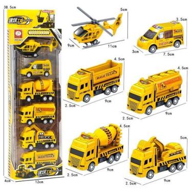 Imagem de Caminhão de Obra Brinquedo Fricção Obra 6 Carrinhos Divertimento Infan