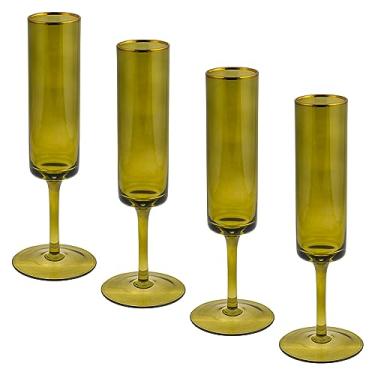 Imagem de Karma Presentes, vidro de flauta vintage, zimbro, conjunto de quatro
