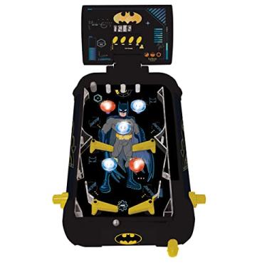 Imagem de LEXIBOOK Máquina de pinball eletrónica Batman, sons divertidos e efeitos de luz, 5 obstáculos, funciona com 3 pilhas LR14, preto/amarelo