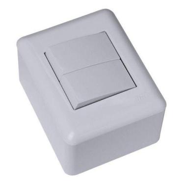 Imagem de Cj interruptor duplo ( 1 simples + 1 paralelo ) sobrepor - blux overla