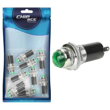 Imagem de 10x Lâmpada Sinaleiro Olho de Boi Ld16-4 / 220v - Verde - CHIPSCE