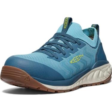 Imagem de KEEN Utility Women's Arvada Shift Low Height Composite Toe Breathable Comfortable Slip On Work Sneakers, Reef Waters/Legion Blue, 5.5 Wide