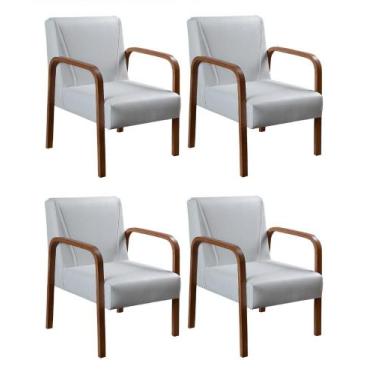 Imagem de Conjunto 4 Poltronas Decorativa Anita Kit Cadeiras Sala Recepção - Bel