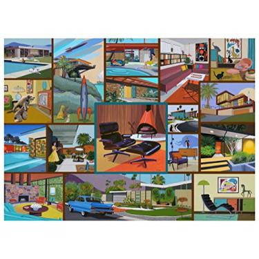 Imagem de Hennessy Puzzles Mid Century Modern Jigsaw Puzzle - 1000 Piece - Adult Jigsaw Puzzle Celebrating Modern Vintage Décor & Modern Art Original Artwork - Made in The USA from Recycled Materials