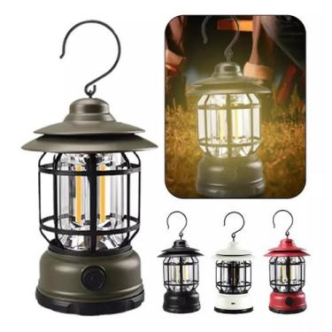 Imagem de Lampião Led Lanterna Lamparina Camping Luz Regulável Usb - B2T, Verde 