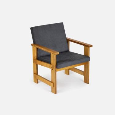 Imagem de Poltrona Cadeira Madeira Treliça Sala Decorativa Varanda Rustica - Mov