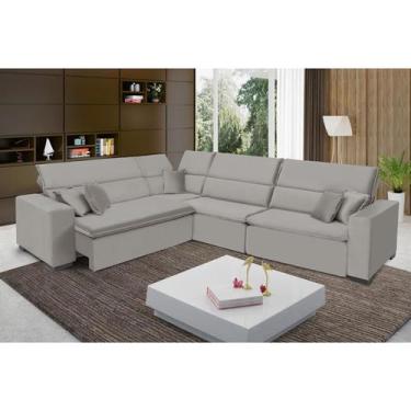 Imagem de Sofá Milão 2.50x3.75m de Canto, Retrátil e Reclinável - Avelã - Sofist