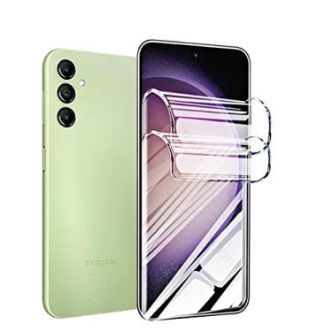 Imagem de CUFEREDU 2 películas protetoras de tela frontal flexível para Samsung Galaxy A14 5G 6,6 polegadas 3D filme de hidrogel TPU transparente sensível ao toque desbloqueio de impressão digital não vidro