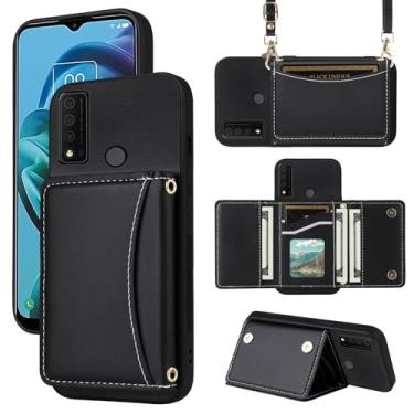 Imagem de Furiet Capa carteira para TCL 30XE/30V/4X/20AX/20A/20R/Bremen 5G com alça transversal de couro PU porta-cartões acessórios à prova de choque capa fina para celular TLC T601DL 30 XE XE5G V 20 AX R A