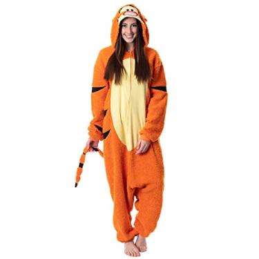 Imagem de Fantasia de tigre adulto do Ursinho Pooh da Disney de pelúcia Kigurumi União, Laranja, X-Small
