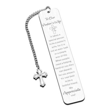 Imagem de Pastor Esposa Presentes de Apreciação para Mulheres Homens Religioso Marcador de Livro Pastor Esposa Presentes de Aniversário Batismo Cristão Marcadores para Leitura Mulheres Pastor Clero Apreciação