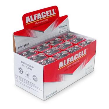 Imagem de Bateria 9v Caixa Com 12 Unidades Intrumentos Multímetro Musicos - Alfa