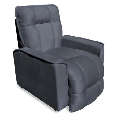 Imagem de Poltrona do Papai Reclinável para Descanso Veludo Cinza - Porto Decor