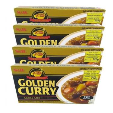 Imagem de Curry Golden S&b Karakuchi Forte 220g (Kit com 4)