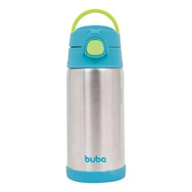 Imagem de Copo Térmico Infantil Garrafa Térmica Dupla Parede Inox com Canudo Bub