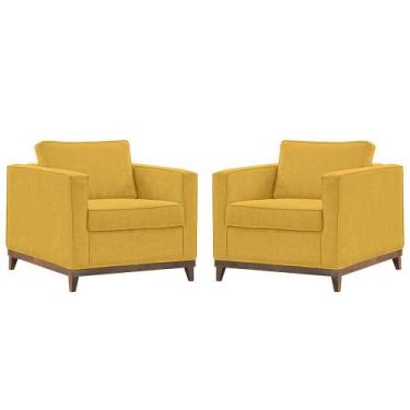 Imagem de Kit 2 Poltrona Decorativa Sala Quarto Estofada Moderna Rubi - Mance De