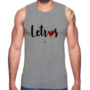 Imagem de Regata Letras por amor - Foca na Moda, Cinza, G
